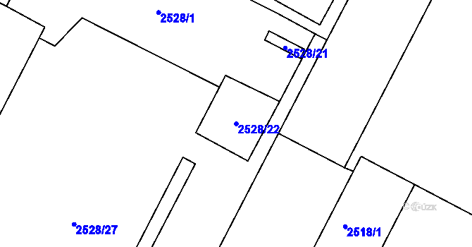 Parcela st. 2528/22 v KÚ Černovice, Katastrální mapa