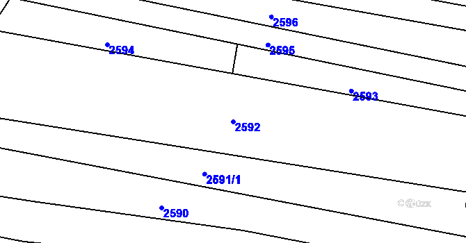 Parcela st. 2592 v KÚ Černovice, Katastrální mapa