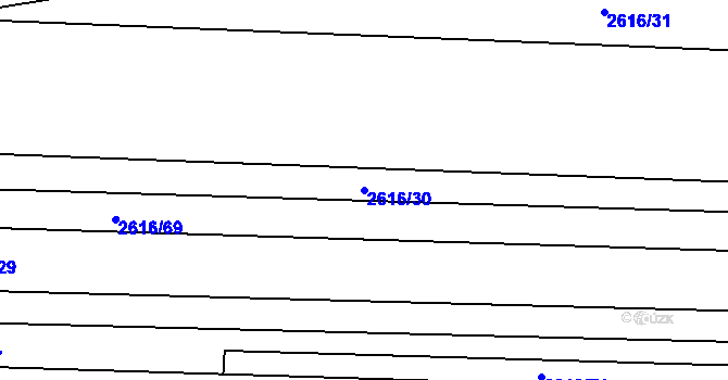Parcela st. 2616/30 v KÚ Černovice, Katastrální mapa
