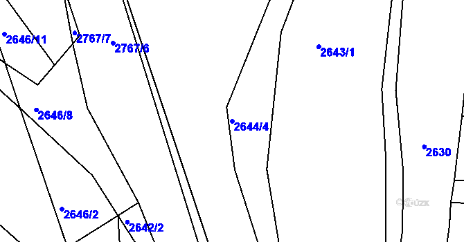 Parcela st. 2644/4 v KÚ Černovice, Katastrální mapa