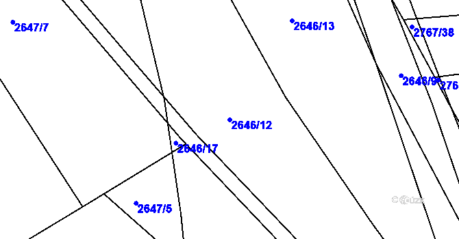Parcela st. 2646/12 v KÚ Černovice, Katastrální mapa