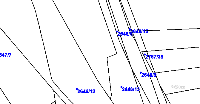 Parcela st. 2646/13 v KÚ Černovice, Katastrální mapa