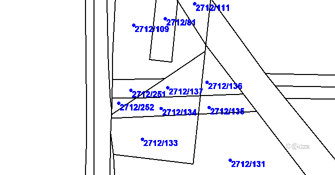 Parcela st. 2712/137 v KÚ Černovice, Katastrální mapa