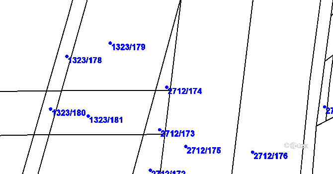 Parcela st. 2712/174 v KÚ Černovice, Katastrální mapa