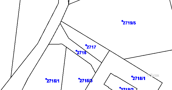 Parcela st. 2717 v KÚ Černovice, Katastrální mapa