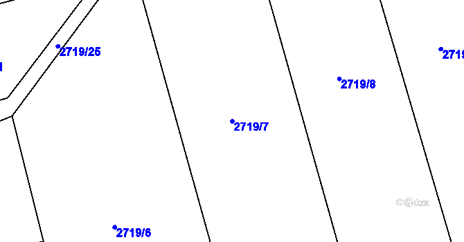 Parcela st. 2719/7 v KÚ Černovice, Katastrální mapa