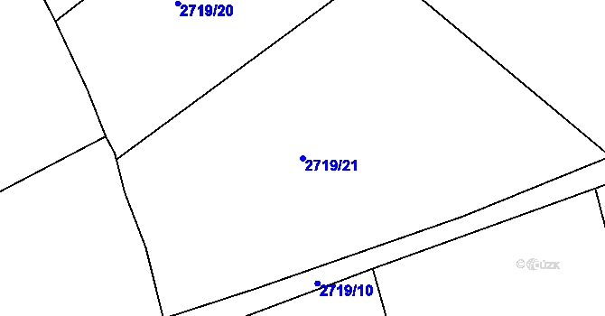 Parcela st. 2719/21 v KÚ Černovice, Katastrální mapa