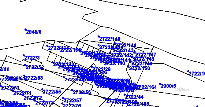 Parcela st. 2722/3 v KÚ Černovice, Katastrální mapa