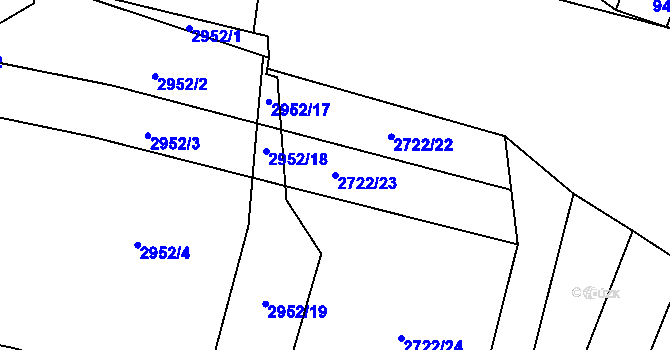 Parcela st. 2722/23 v KÚ Černovice, Katastrální mapa