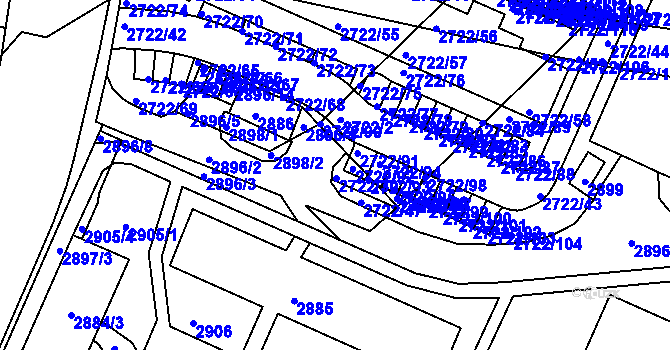 Parcela st. 2722/30 v KÚ Černovice, Katastrální mapa