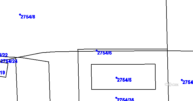 Parcela st. 2754/6 v KÚ Černovice, Katastrální mapa