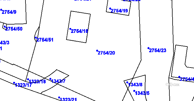 Parcela st. 2754/20 v KÚ Černovice, Katastrální mapa