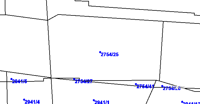 Parcela st. 2754/25 v KÚ Černovice, Katastrální mapa