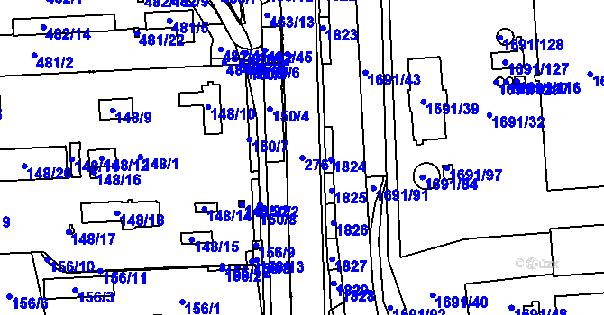 Parcela st. 2761 v KÚ Černovice, Katastrální mapa