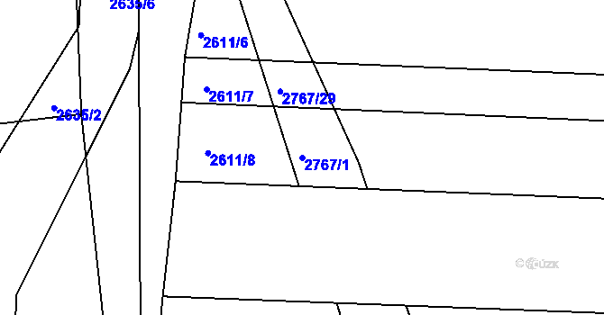Parcela st. 2767/1 v KÚ Černovice, Katastrální mapa