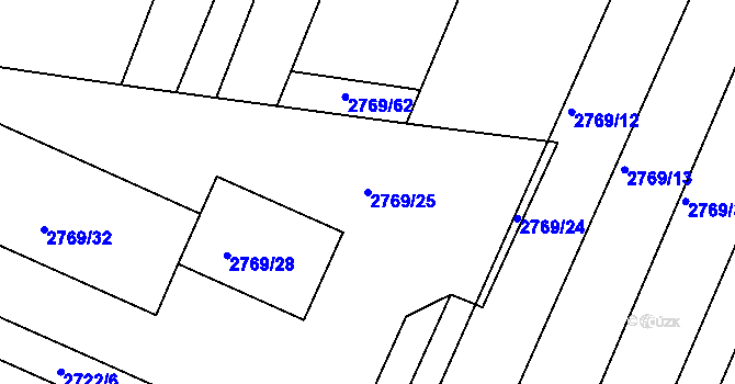 Parcela st. 2769/25 v KÚ Černovice, Katastrální mapa