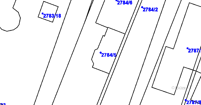 Parcela st. 2784/5 v KÚ Černovice, Katastrální mapa