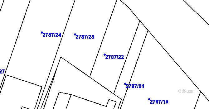 Parcela st. 2787/22 v KÚ Černovice, Katastrální mapa