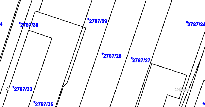 Parcela st. 2787/28 v KÚ Černovice, Katastrální mapa