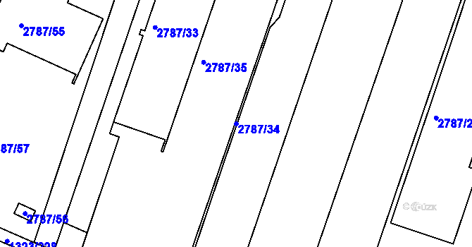 Parcela st. 2787/34 v KÚ Černovice, Katastrální mapa