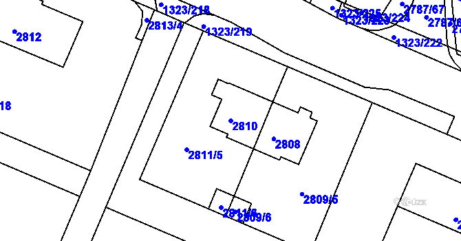 Parcela st. 2810 v KÚ Černovice, Katastrální mapa