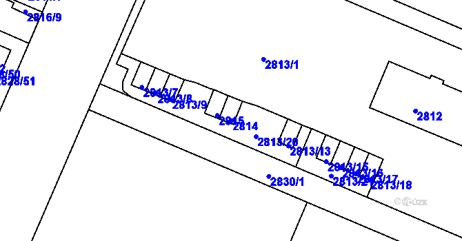 Parcela st. 2814 v KÚ Černovice, Katastrální mapa