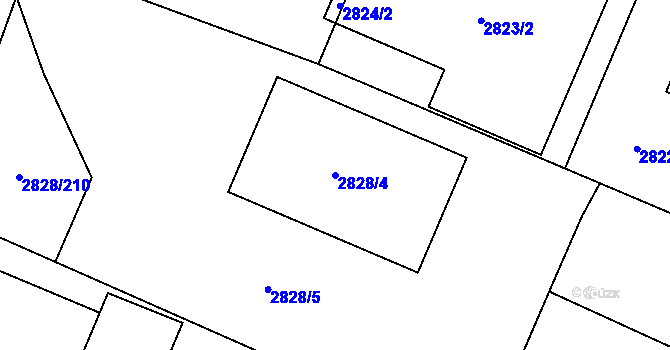 Parcela st. 2828/4 v KÚ Černovice, Katastrální mapa