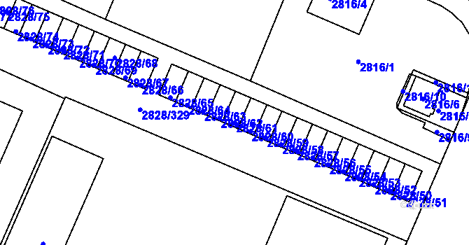Parcela st. 2828/61 v KÚ Černovice, Katastrální mapa