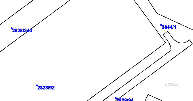 Parcela st. 2828/92 v KÚ Černovice, Katastrální mapa