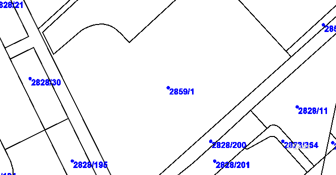 Parcela st. 2859/1 v KÚ Černovice, Katastrální mapa