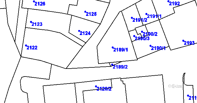 Parcela st. 2188/15 v KÚ Černovice, Katastrální mapa
