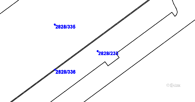 Parcela st. 2828/233 v KÚ Černovice, Katastrální mapa