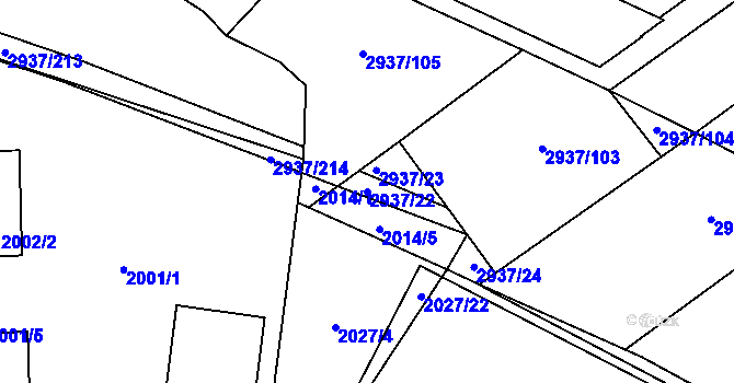 Parcela st. 2937/22 v KÚ Černovice, Katastrální mapa