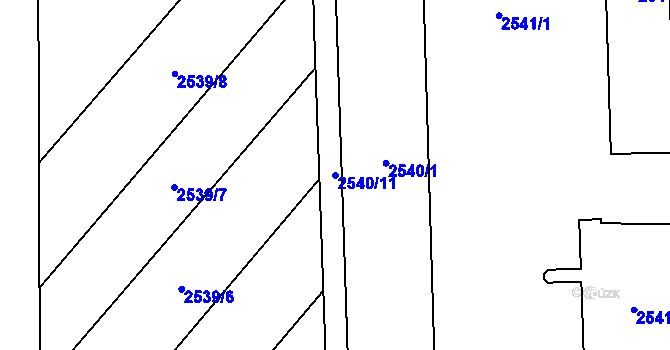 Parcela st. 2540/11 v KÚ Černovice, Katastrální mapa