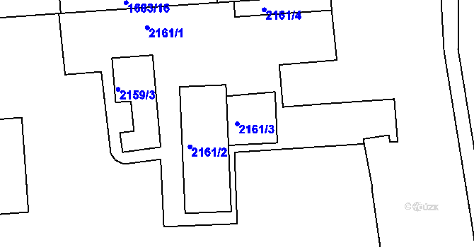 Parcela st. 2161/3 v KÚ Černovice, Katastrální mapa