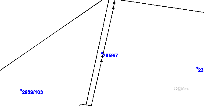 Parcela st. 2859/7 v KÚ Černovice, Katastrální mapa