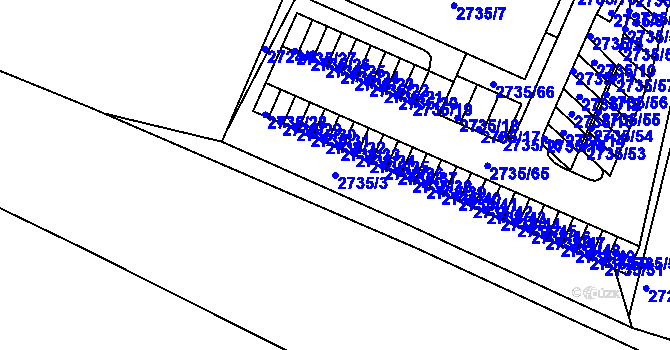 Parcela st. 2735/3 v KÚ Černovice, Katastrální mapa