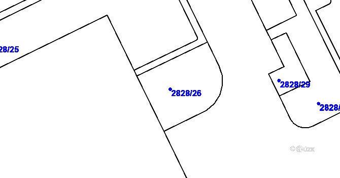 Parcela st. 2828/26 v KÚ Černovice, Katastrální mapa