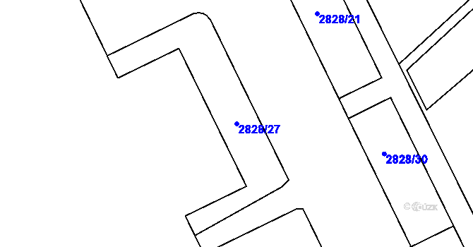 Parcela st. 2828/27 v KÚ Černovice, Katastrální mapa