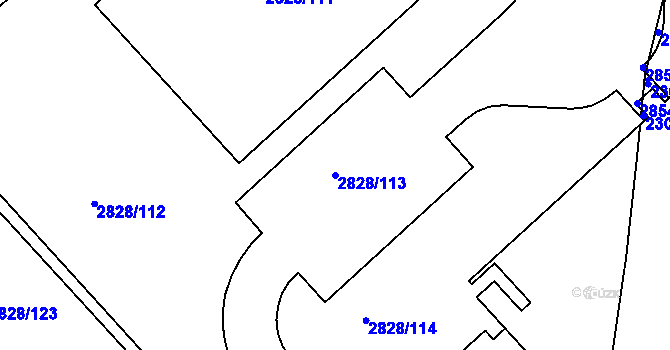Parcela st. 2828/113 v KÚ Černovice, Katastrální mapa