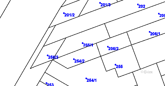 Parcela st. 256/1 v KÚ Černovice, Katastrální mapa