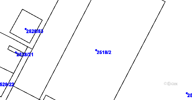 Parcela st. 2518/2 v KÚ Černovice, Katastrální mapa