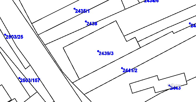 Parcela st. 2439/3 v KÚ Černovice, Katastrální mapa