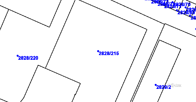 Parcela st. 2828/215 v KÚ Černovice, Katastrální mapa
