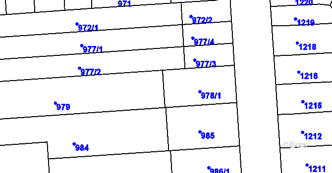 Parcela st. 978/3 v KÚ Černovice, Katastrální mapa