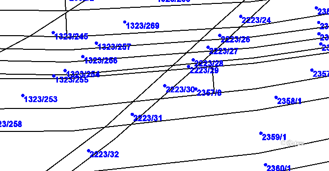 Parcela st. 2223/30 v KÚ Černovice, Katastrální mapa