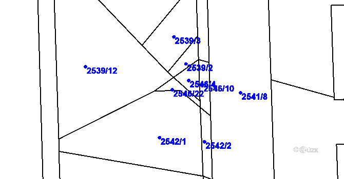 Parcela st. 2546/22 v KÚ Černovice, Katastrální mapa