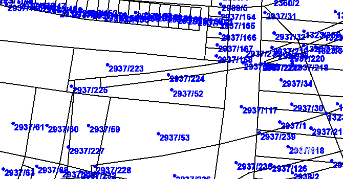 Parcela st. 2937/52 v KÚ Černovice, Katastrální mapa