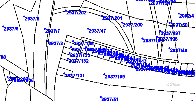 Parcela st. 2937/138 v KÚ Černovice, Katastrální mapa