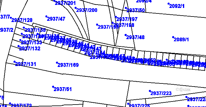 Parcela st. 2937/147 v KÚ Černovice, Katastrální mapa
